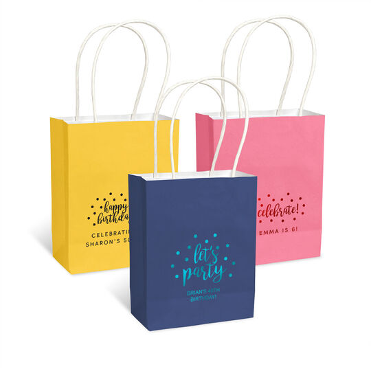 Personalized Confetti Dot Mini Twisted Handled Bags